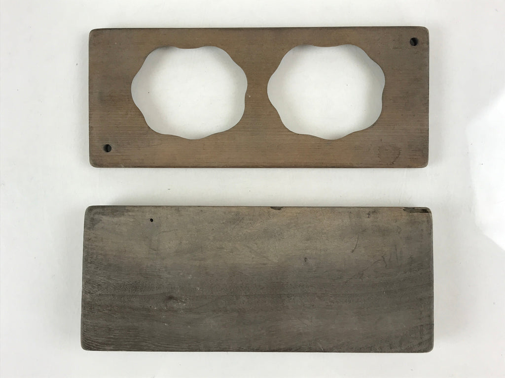 Japanese Wooden Carved Kashigata Cake Mold Vtg Sweet Wagashi Poppy Flower Kg457