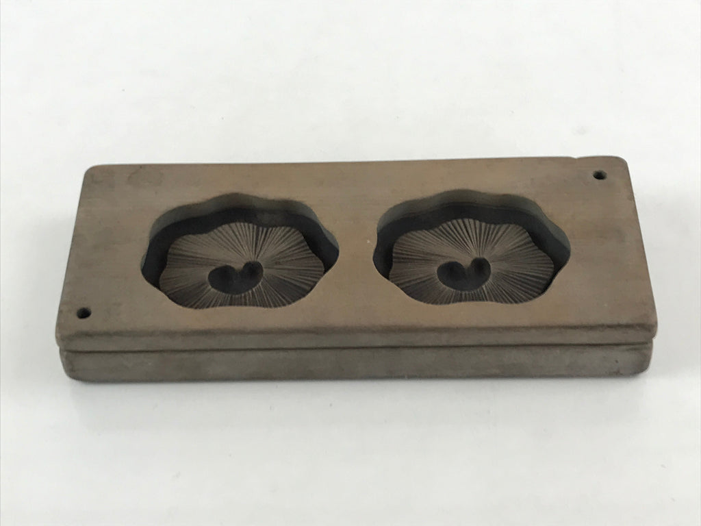 Japanese Wooden Carved Kashigata Cake Mold Vtg Sweet Wagashi Poppy Flower Kg457