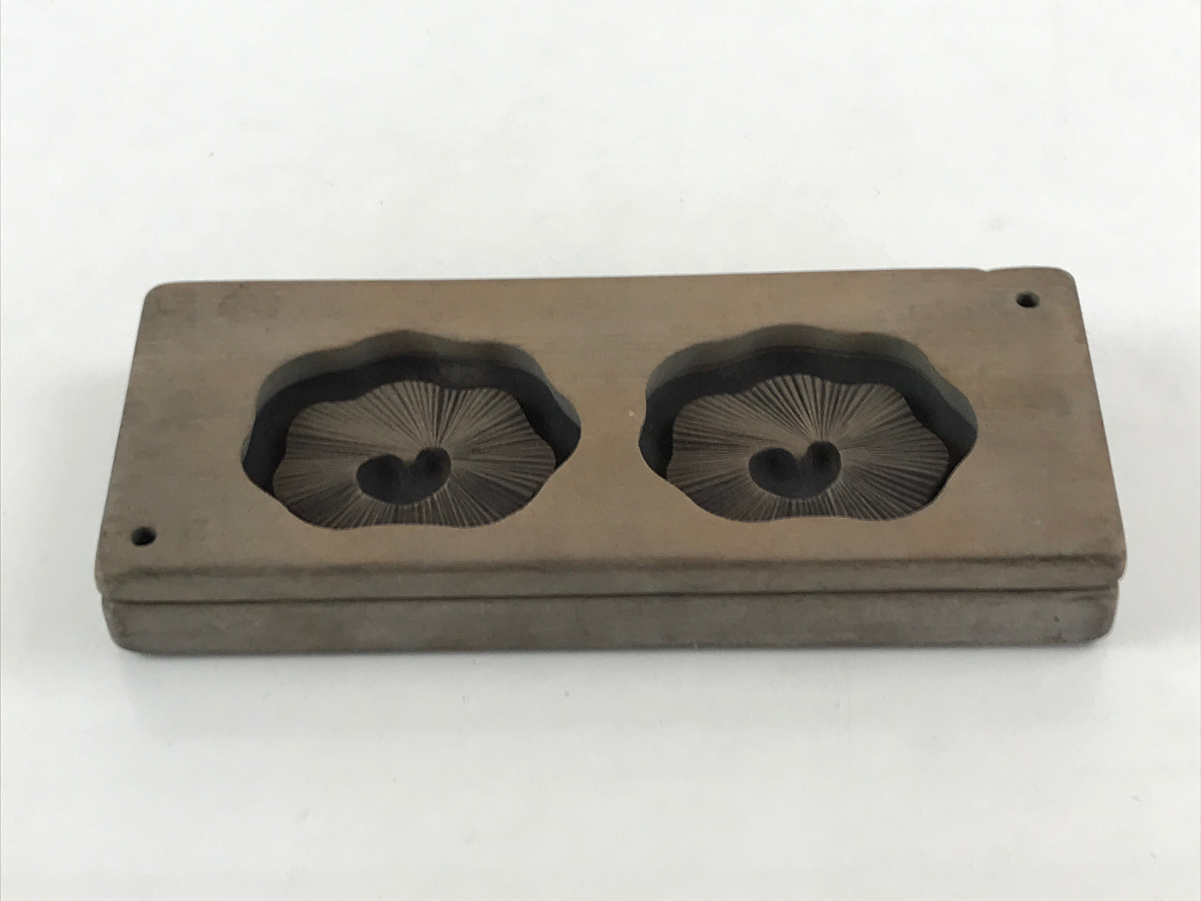 Japanese Wooden Carved Kashigata Cake Mold Vtg Sweet Wagashi Poppy Flower Kg457