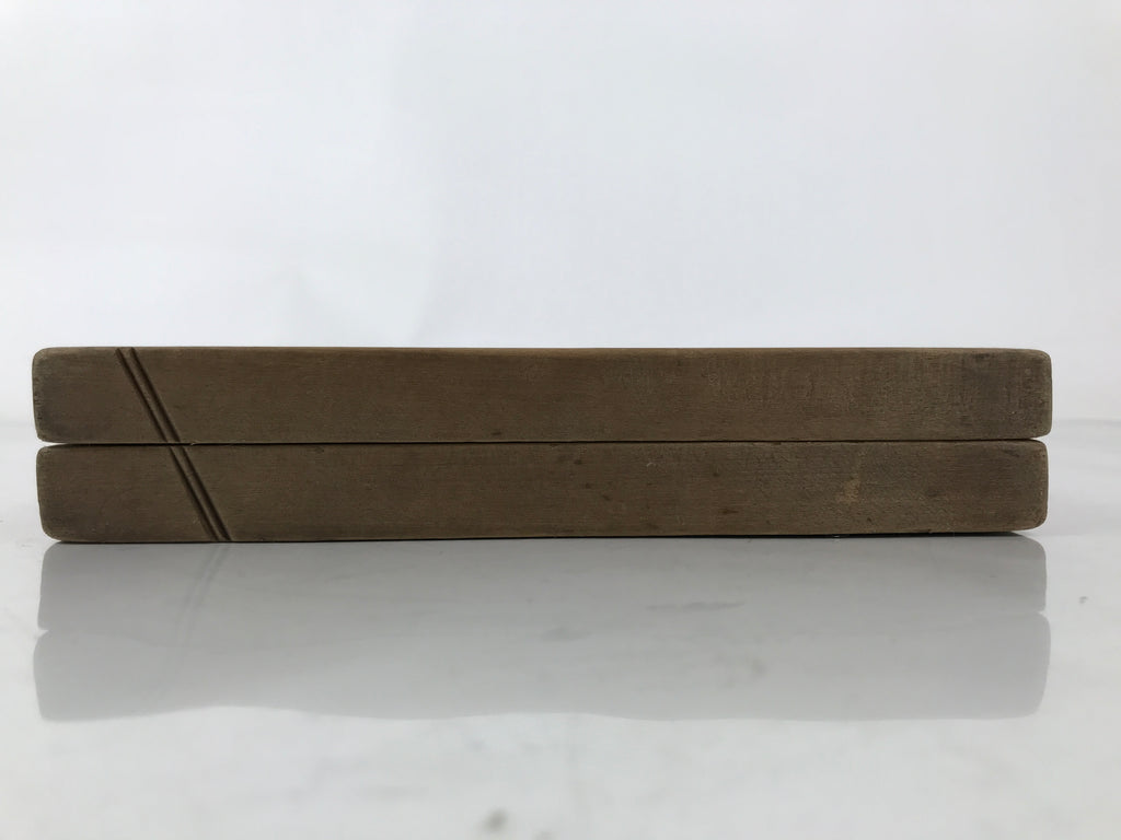 Japanese Wooden Carved Kashigata Cake Mold Vtg Sweet Wagashi Scroll Frame Kg611