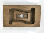 Japanese Wooden Carved Kashigata Cake Mold Vtg Sweet Wagashi Scroll Frame Kg611