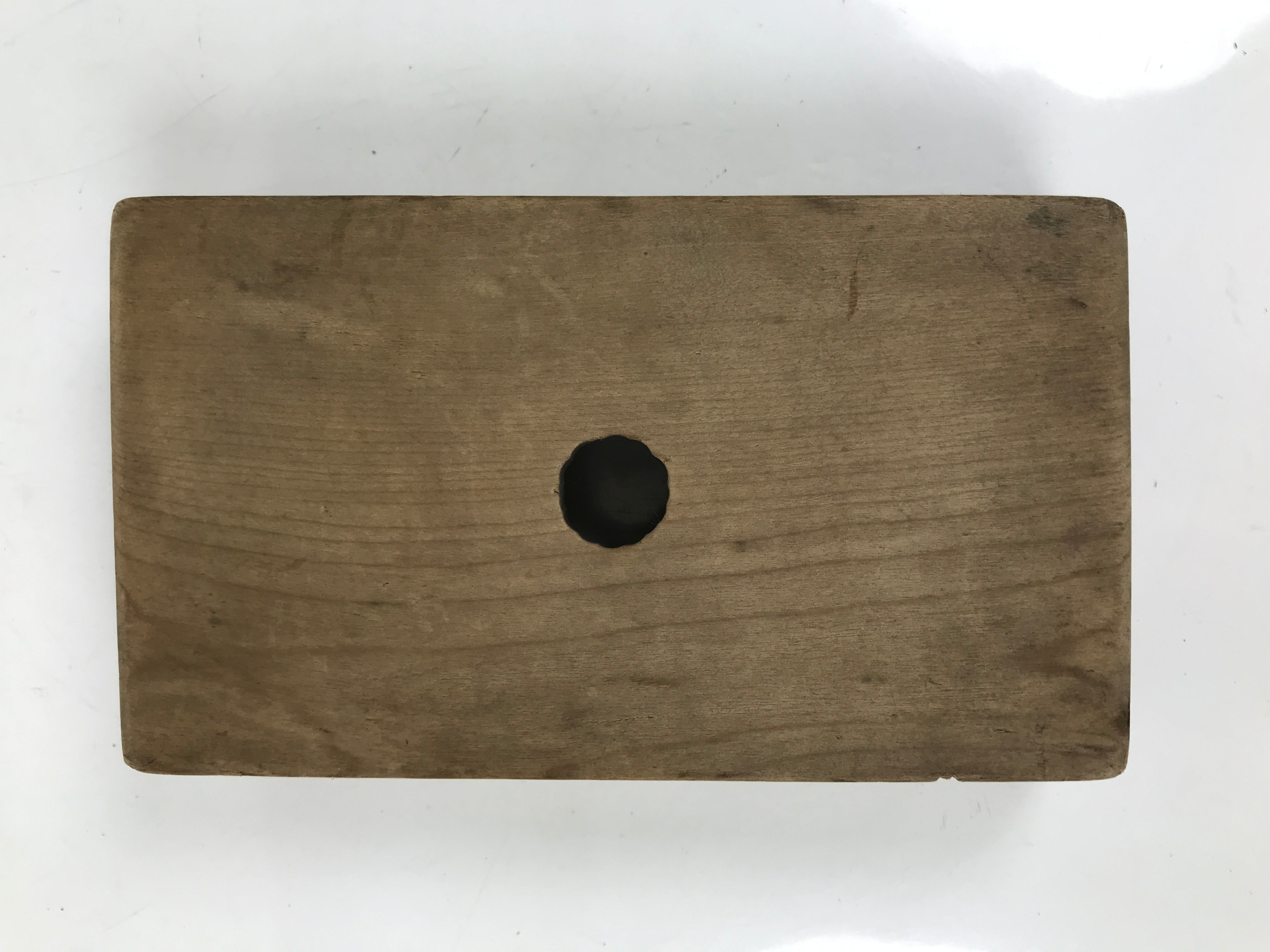 Japanese Wooden Carved Kashigata Cake Mold Vtg Sweet Wagashi Scroll Frame Kg611