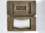 Japanese Wooden Carved Kashigata Cake Mold Vtg Sweet Wagashi Scroll Frame Kg660
