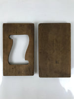 Japanese Wooden Carved Kashigata Cake Mold Vtg Sweet Wagashi Scroll Frame Kg685