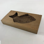 Japanese Wooden Carved Kashigata Cake Mold Vtg Sweet Wagashi Sea Bream Kg460