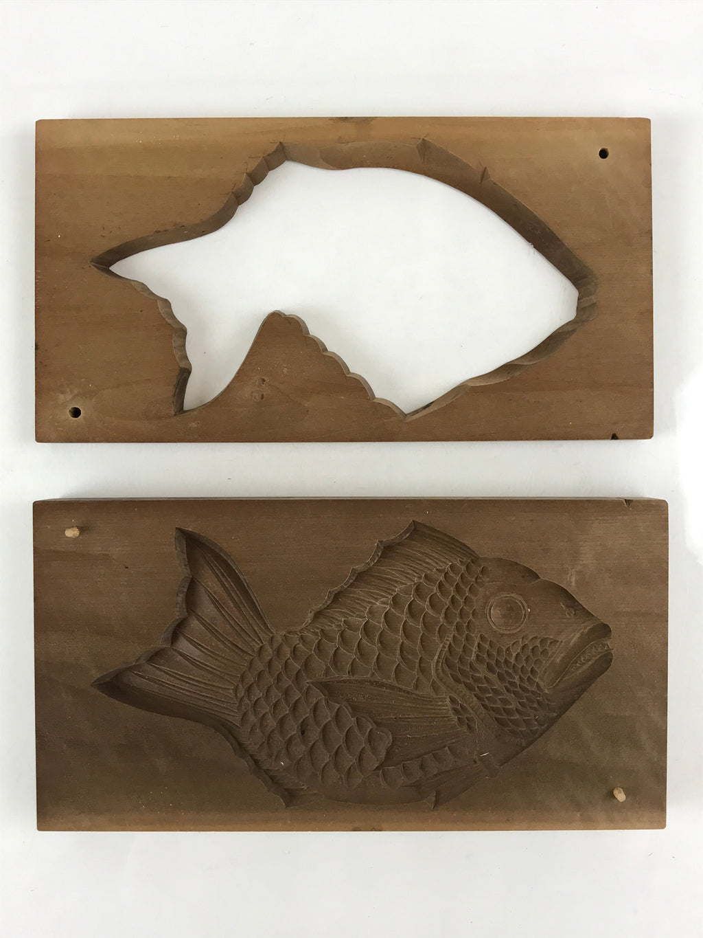 Japanese Wooden Carved Kashigata Cake Mold Vtg Sweet Wagashi Sea Bream Kg460