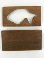 Japanese Wooden Carved Kashigata Cake Mold Vtg Sweet Wagashi Sea Bream Kg460