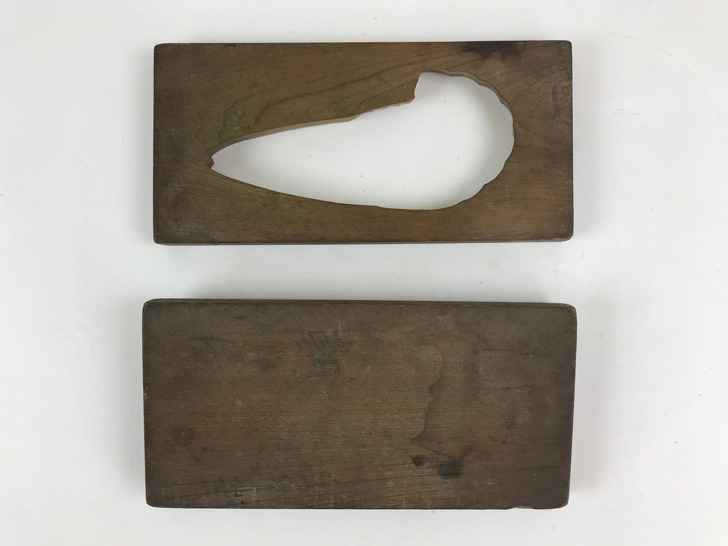 Japanese Wooden Carved Kashigata Cake Mold Vtg Sweet Wagashi Shrimp Kg472