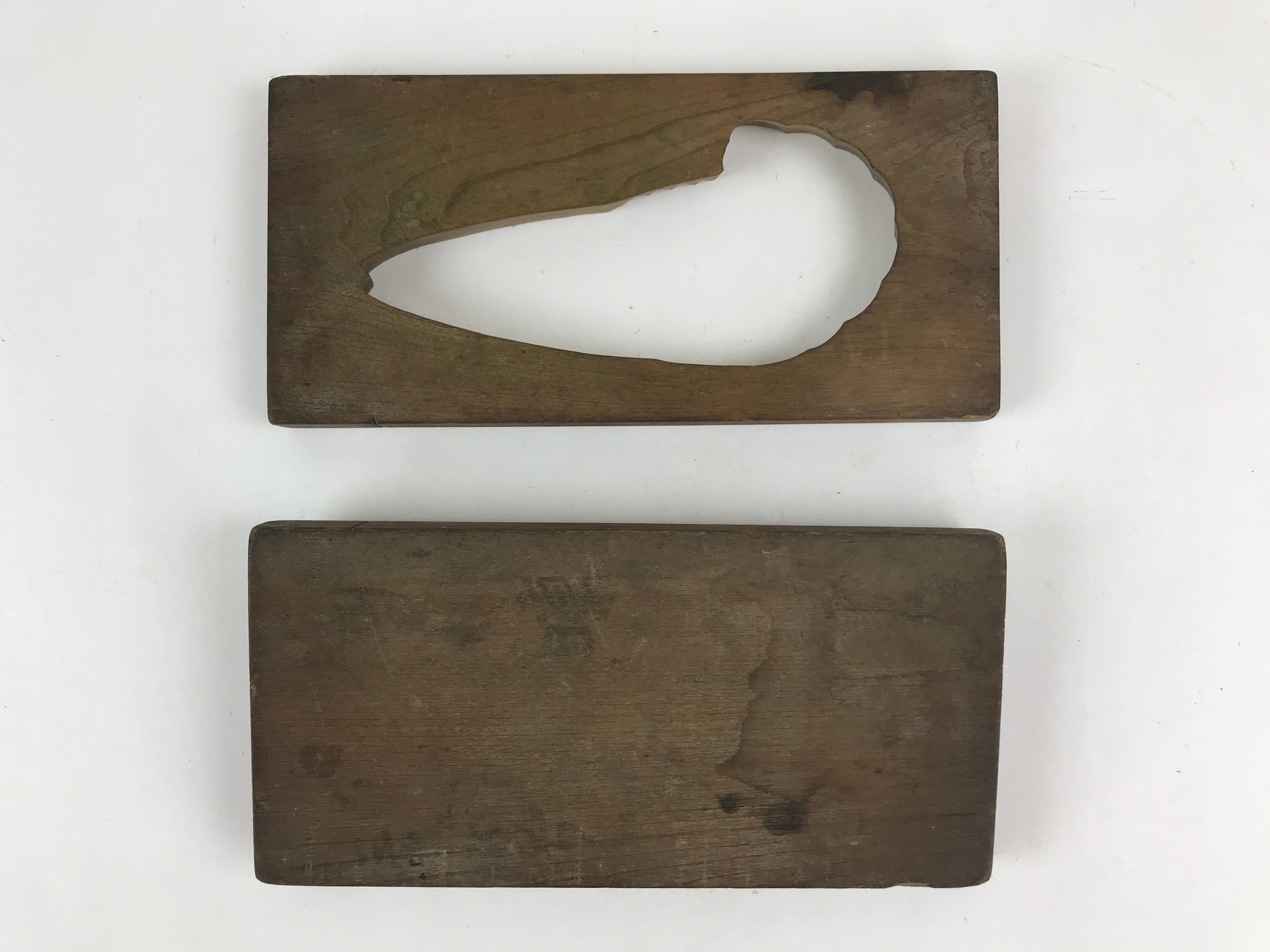 Japanese Wooden Carved Kashigata Cake Mold Vtg Sweet Wagashi Shrimp Kg472