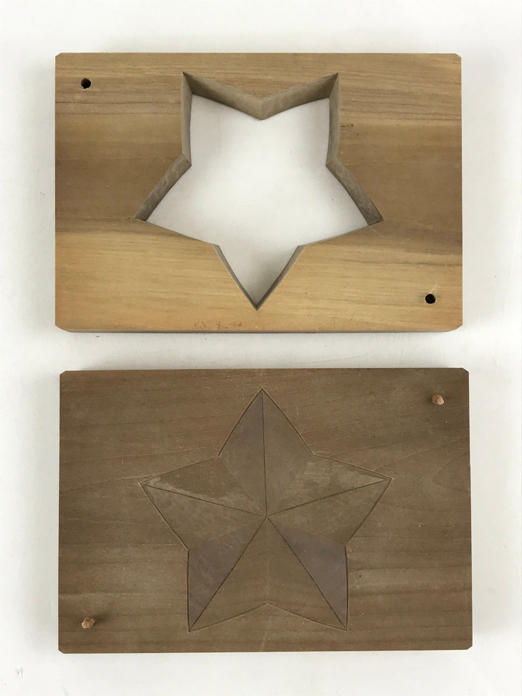 Japanese Wooden Carved Kashigata Cake Mold Vtg Sweet Wagashi Star Kg462