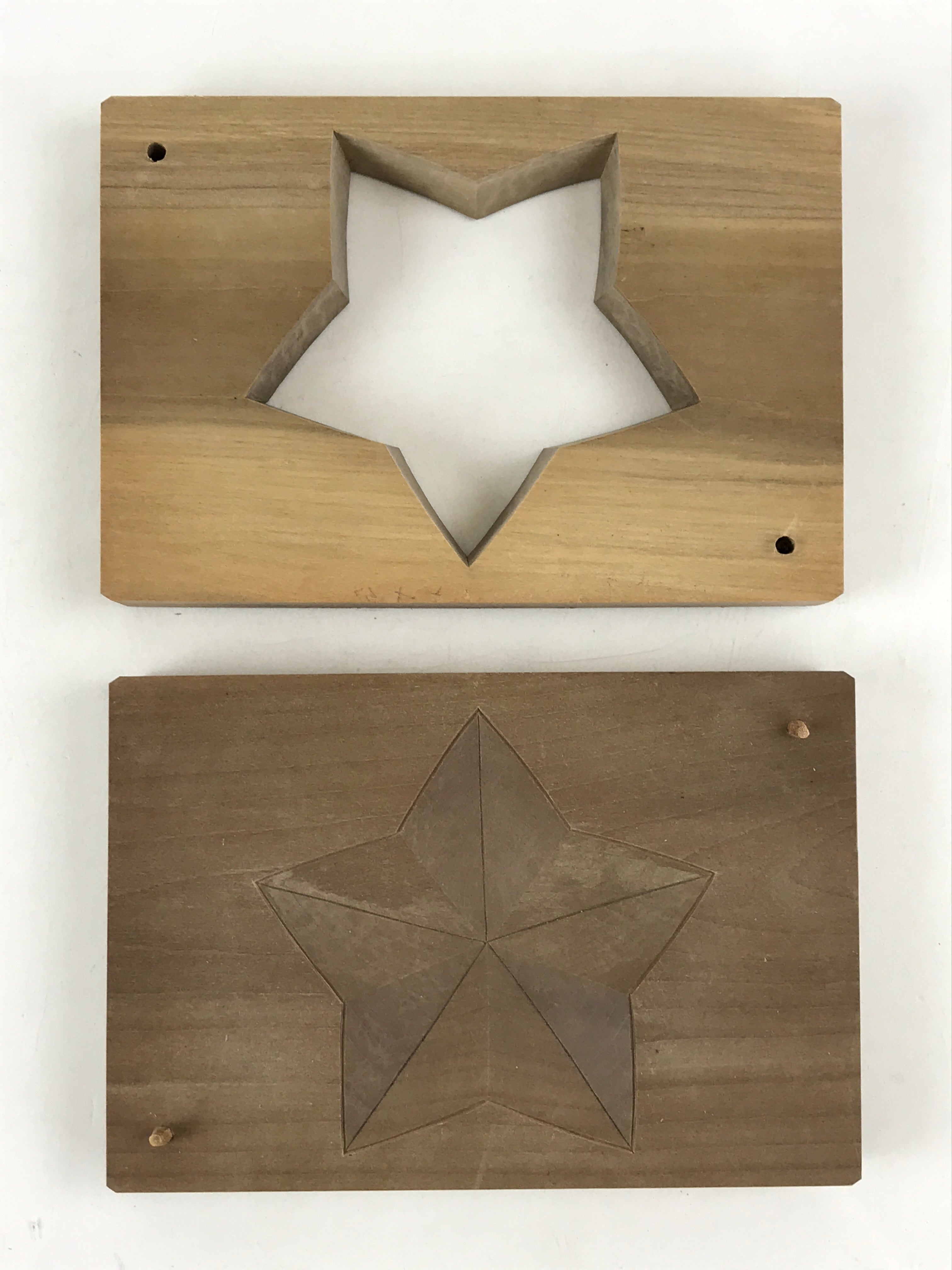 Japanese Wooden Carved Kashigata Cake Mold Vtg Sweet Wagashi Star Kg462