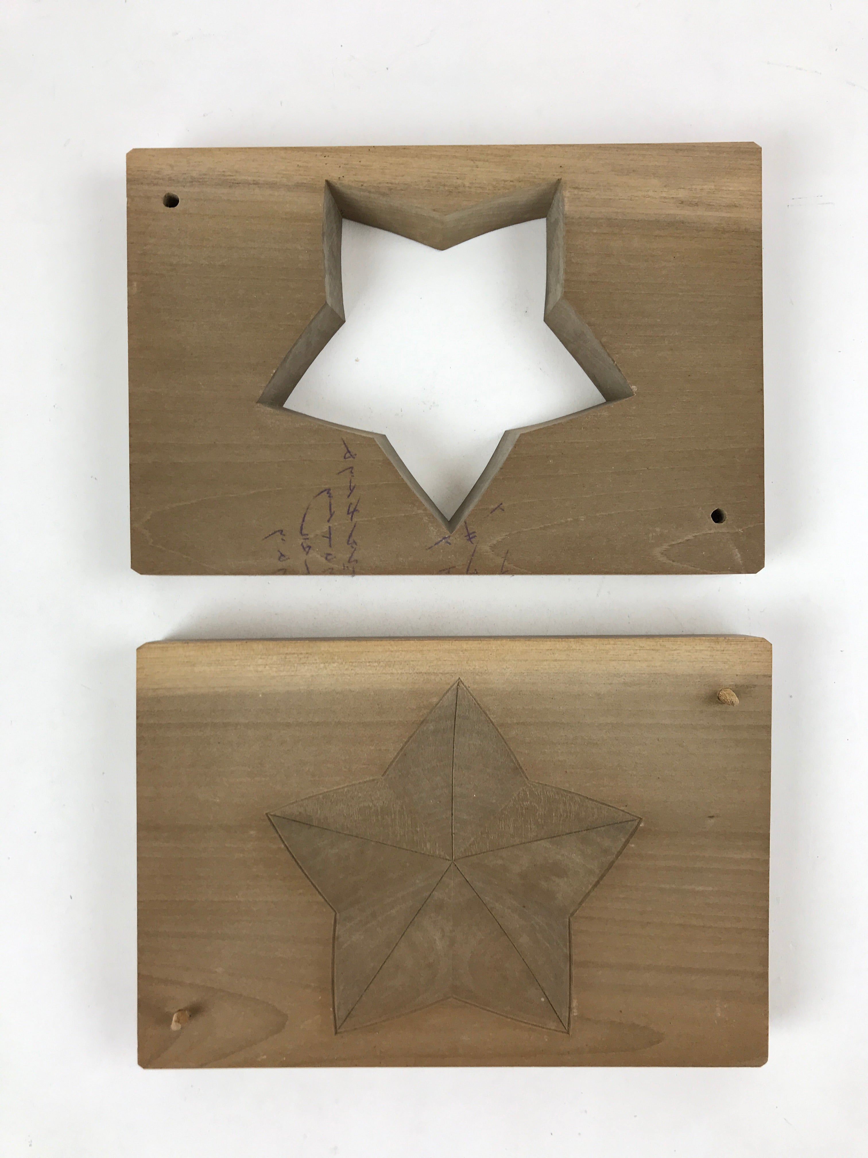 Japanese Wooden Carved Kashigata Cake Mold Vtg Sweet Wagashi Star Kg474