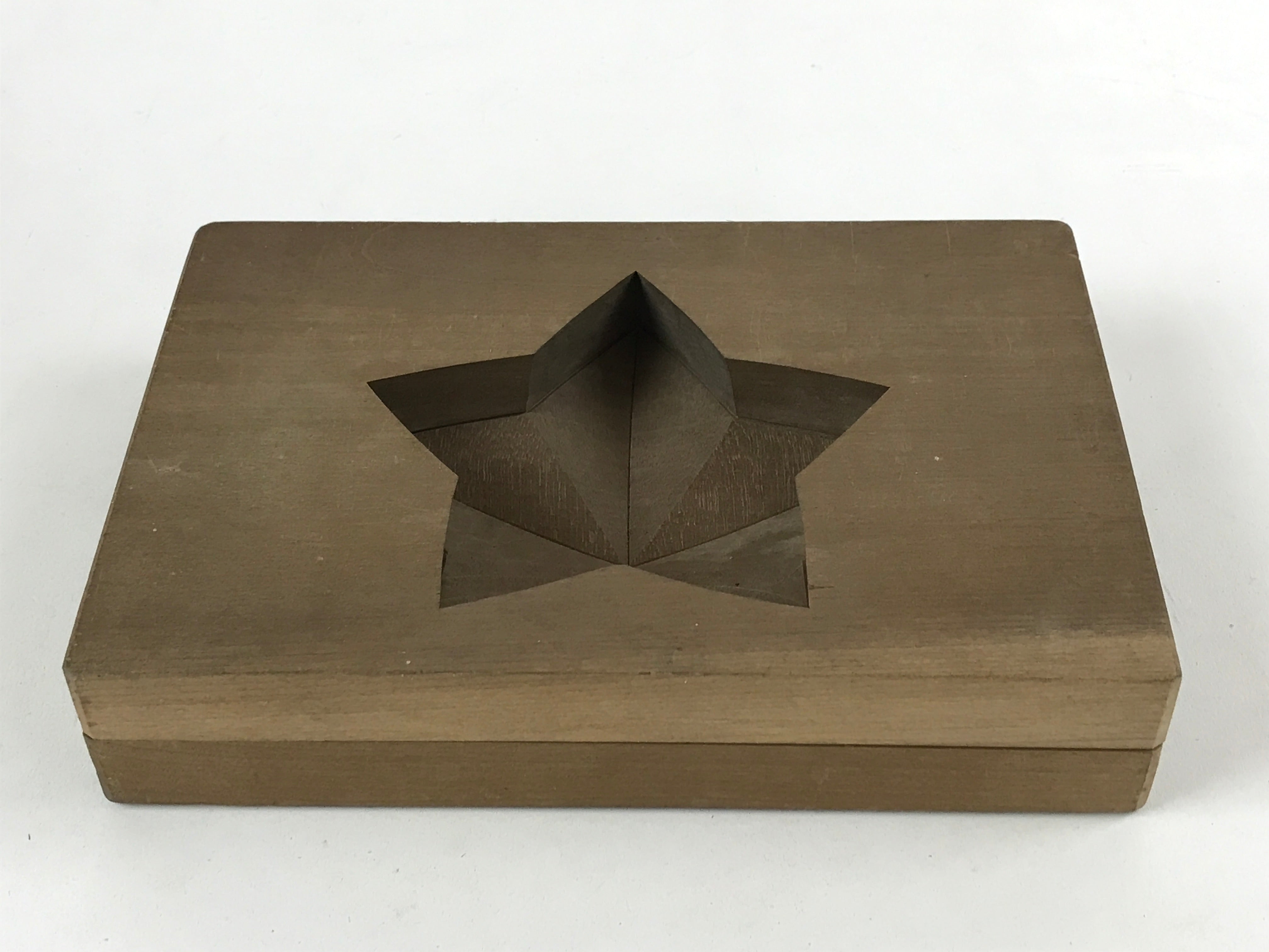 Japanese Wooden Carved Kashigata Cake Mold Vtg Sweet Wagashi Star Kg474