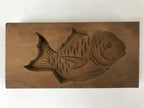 Japanese Wooden Carved Kashigata Cake Mold Vtg Sweet Wagashi Tai Fish Kg479