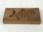 Japanese Wooden Carved Kashigata Cake Mold Vtg Sweet Wagashi Tai Fish Kg479