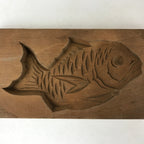 Japanese Wooden Carved Kashigata Cake Mold Vtg Sweet Wagashi Tai Fish Kg479