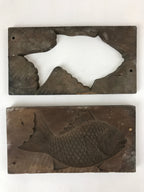 Japanese Wooden Carved Kashigata Cake Mold Vtg Sweet Wagashi Tai Fish Kg506
