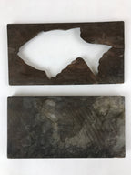 Japanese Wooden Carved Kashigata Cake Mold Vtg Sweet Wagashi Tai Fish Kg506