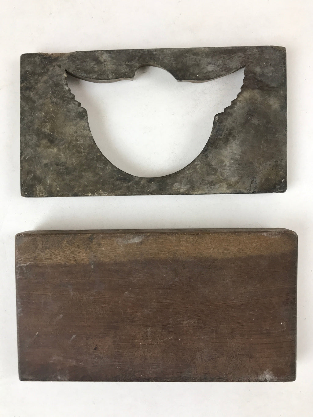 Japanese Wooden Carved Kashigata Cake Mold Vtg Sweet Wagashi Tsuru Crane Kg490