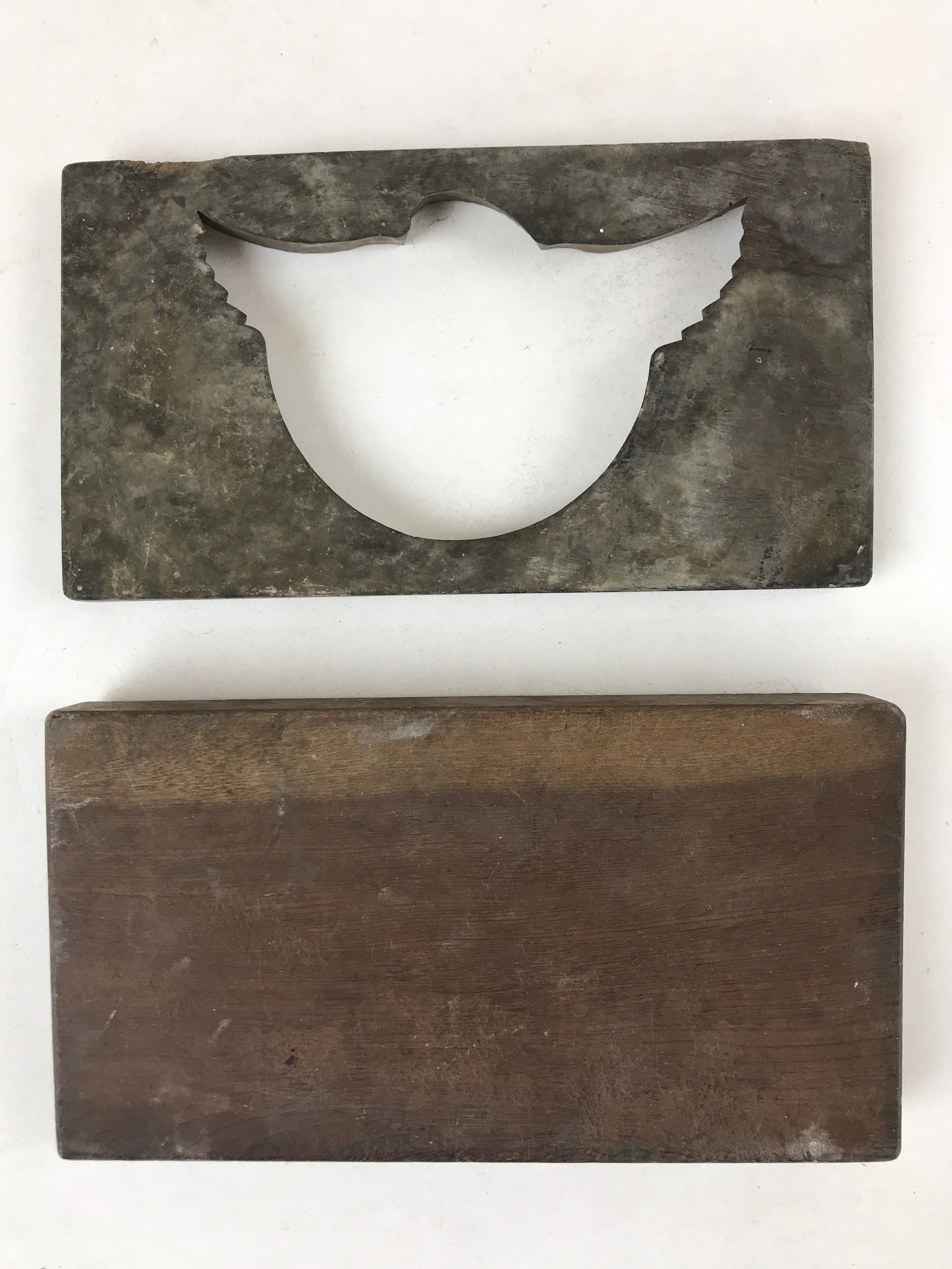 Japanese Wooden Carved Kashigata Cake Mold Vtg Sweet Wagashi Tsuru Crane Kg490