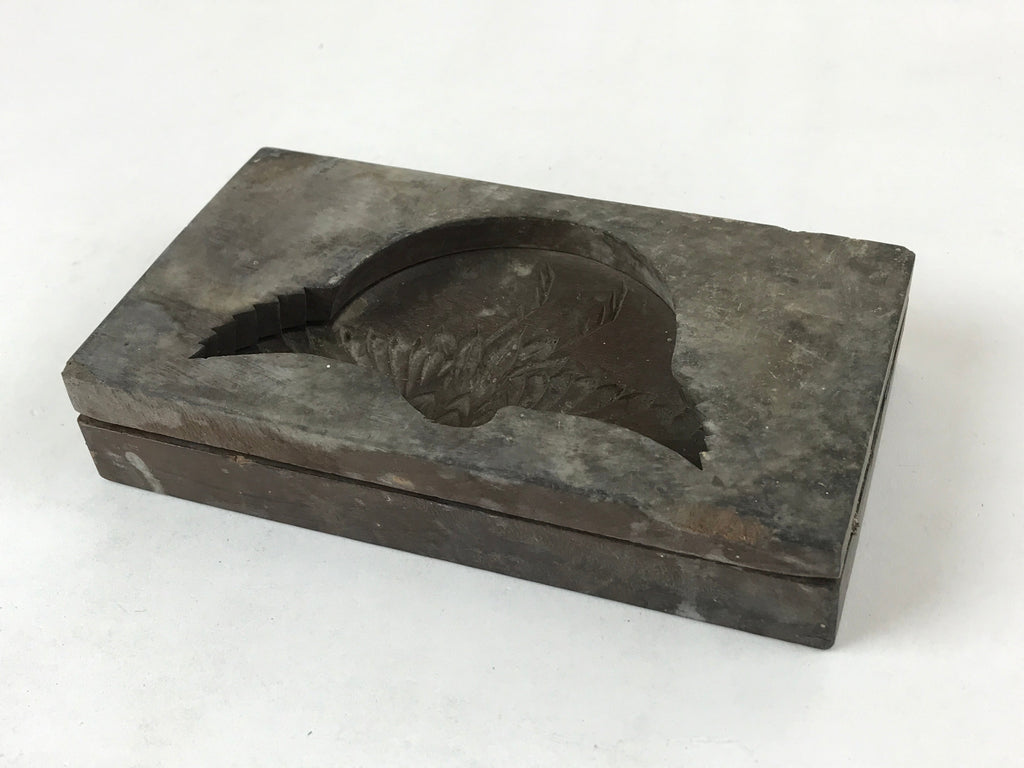Japanese Wooden Carved Kashigata Cake Mold Vtg Sweet Wagashi Tsuru Crane Kg490