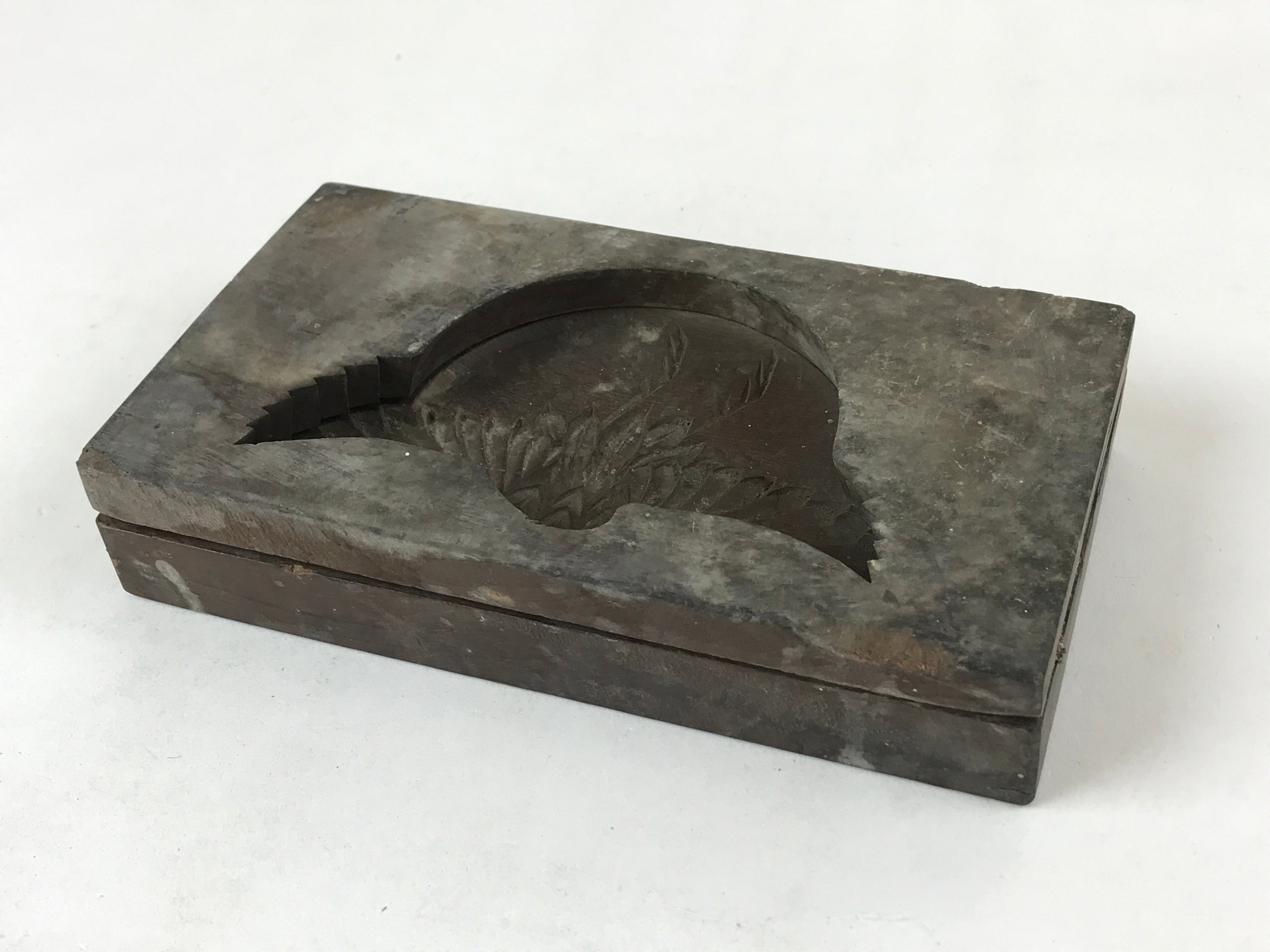 Japanese Wooden Carved Kashigata Cake Mold Vtg Sweet Wagashi Tsuru Crane Kg490