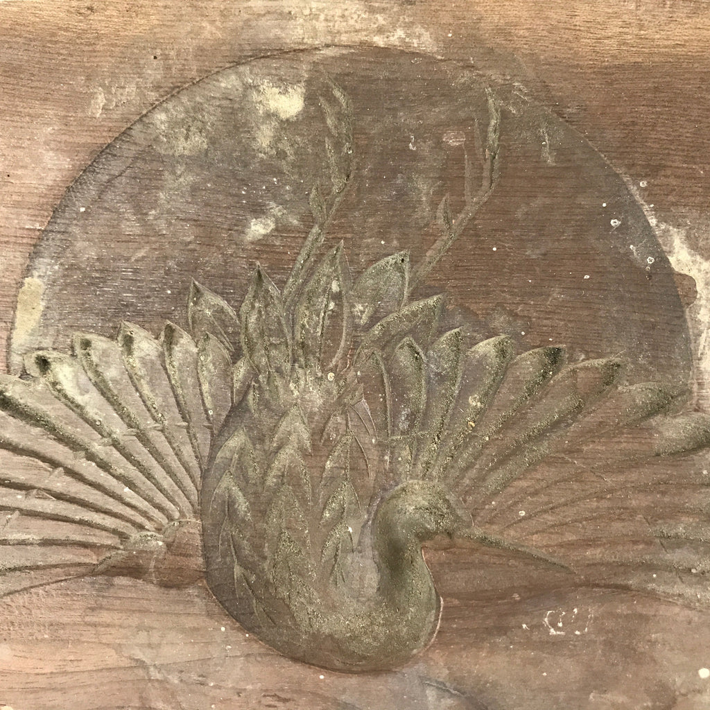 Japanese Wooden Carved Kashigata Cake Mold Vtg Sweet Wagashi Tsuru Crane Kg490