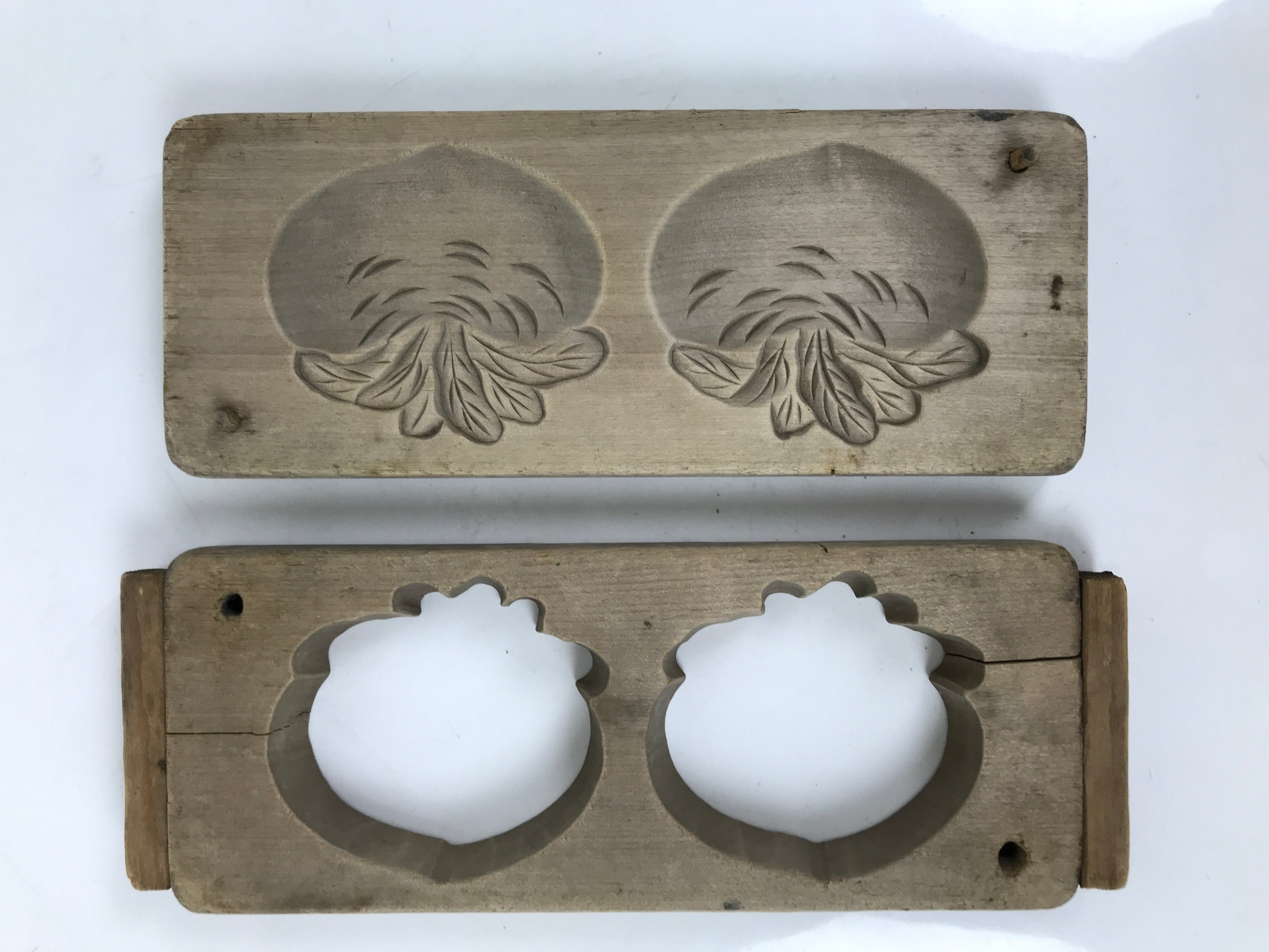 Japanese Wooden Carved Kashigata Cake Mold Vtg Sweet Wagashi Turnip Kabura Kg631