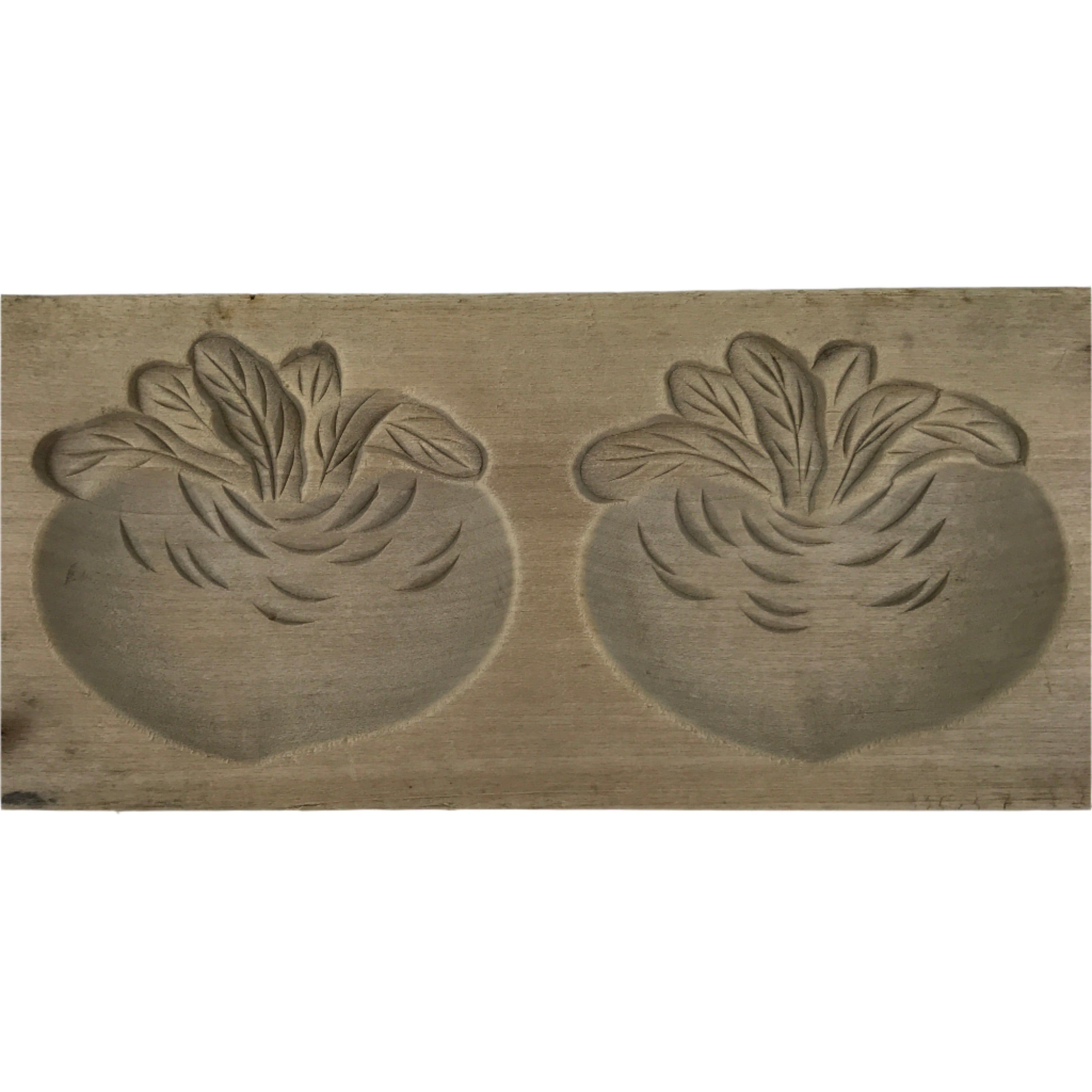 Japanese Wooden Carved Kashigata Cake Mold Vtg Sweet Wagashi Turnip Kabura Kg631