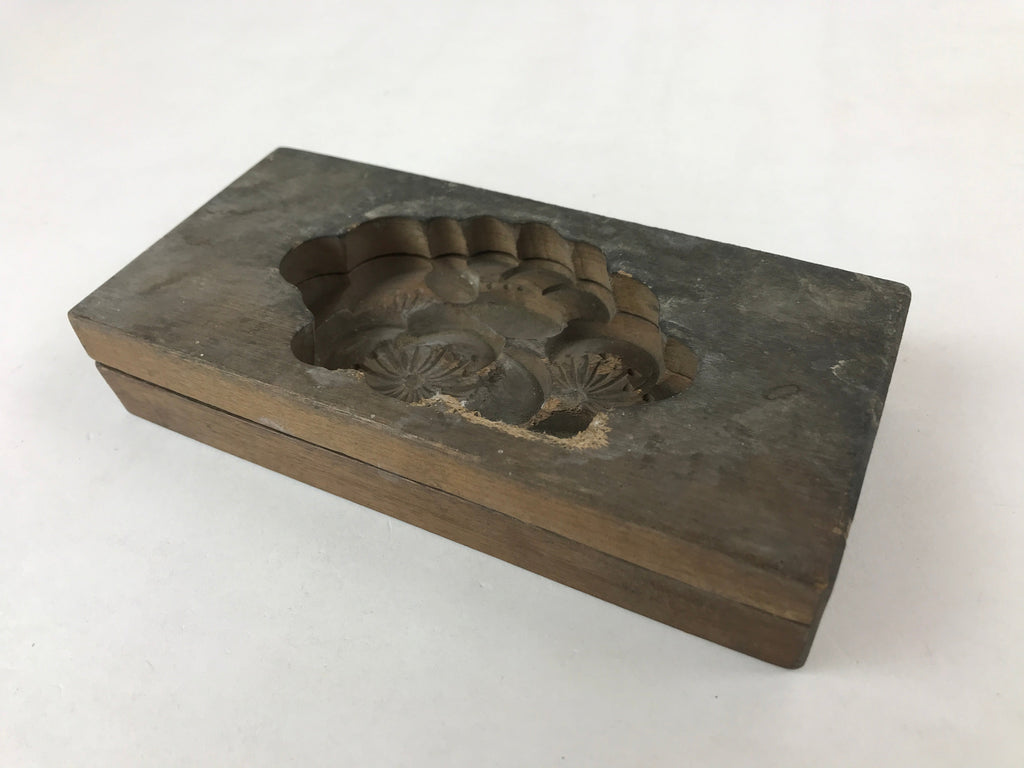 Japanese Wooden Carved Kashigata Cake Mold Vtg Sweet Wagashi Ume Plum Kg487