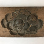 Japanese Wooden Carved Kashigata Cake Mold Vtg Sweet Wagashi Ume Plum Kg487