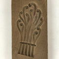 Japanese Wooden Carved Kashigata Cake Mold Vtg Sweet Wagashi Warabi Ferns Kg521