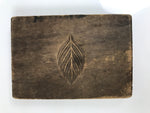 Japanese Wooden Carved Kashigata Cake Mold Vtg Sweets Wagashi Plant Leaf Kg797