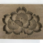 Japanese Wooden Carved Kashigata Cake Mold Wagashi Cherry Blossoms Sakura Kg646