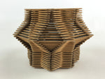 Japanese Wooden Craft Vase Kabin Holder Vtg Ikebana Flower Arrangement FK56