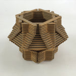 Japanese Wooden Craft Vase Kabin Holder Vtg Ikebana Flower Arrangement FK56