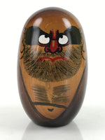 Japanese Wooden Daruma Daishi Figurine Vtg Ornament Small Figure Brown BD984