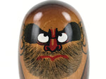 Japanese Wooden Daruma Daishi Figurine Vtg Ornament Small Figure Brown BD984