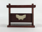 Japanese Wooden Display Box Wall Table Mount Butterfly Brown Brush Lacquer LWB55