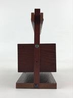 Japanese Wooden Display Box Wall Table Mount Butterfly Brown Brush Lacquer LWB55