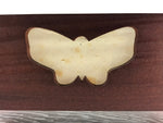 Japanese Wooden Display Box Wall Table Mount Butterfly Brown Brush Lacquer LWB55