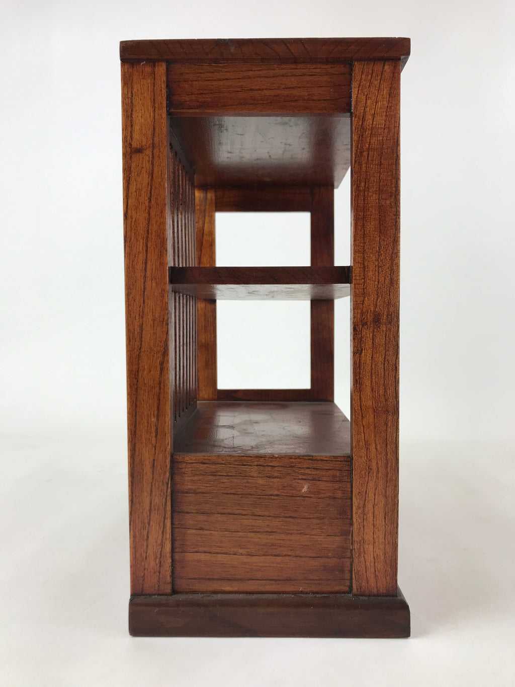 Japanese Wooden Display Shelf Vtg Shoji Style Tansu Chest Brown 1 Drawer T356