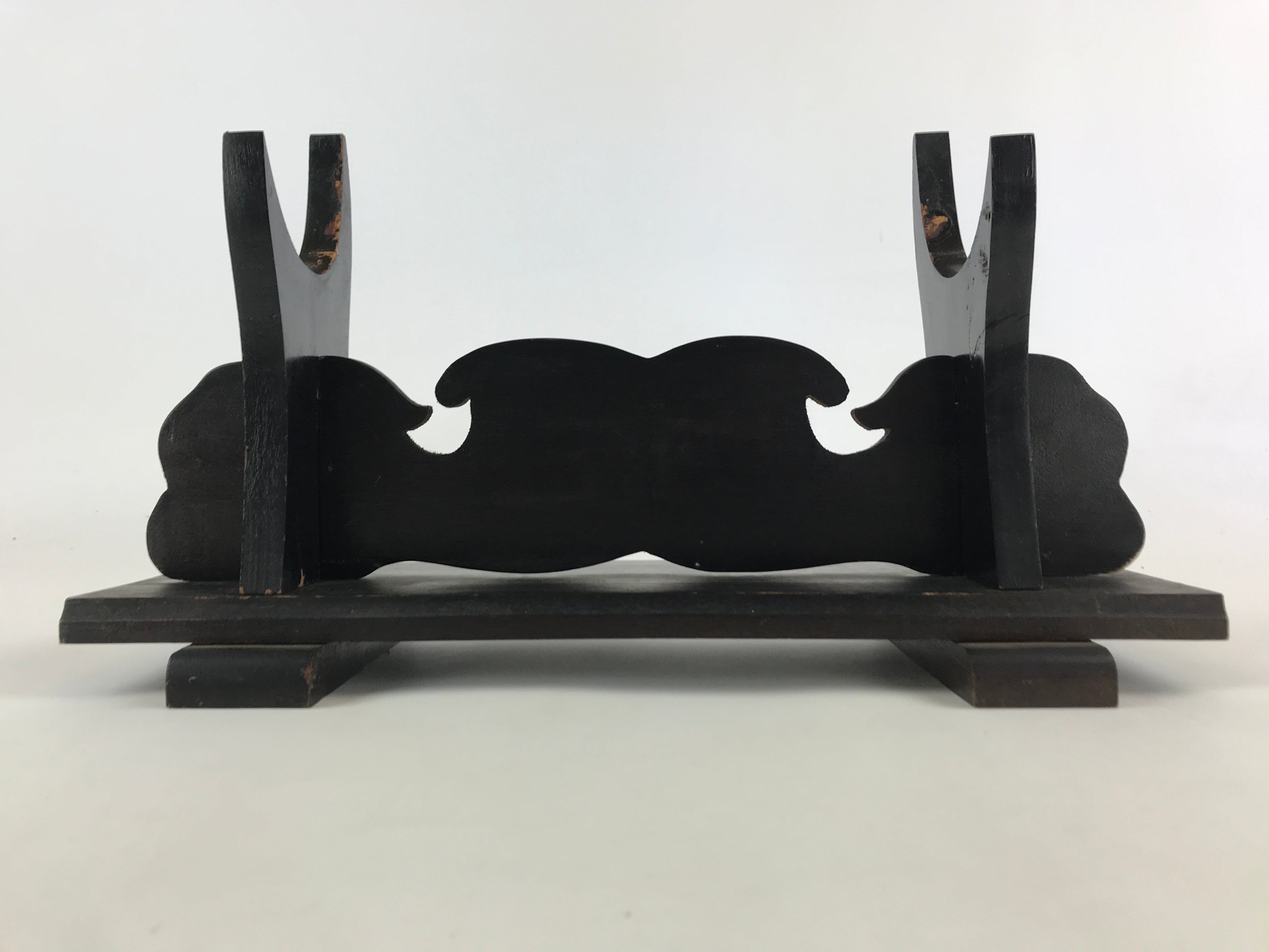 Japanese Wooden Display Stand Vtg Multi-purpose Showcase Rack Black T3 ...