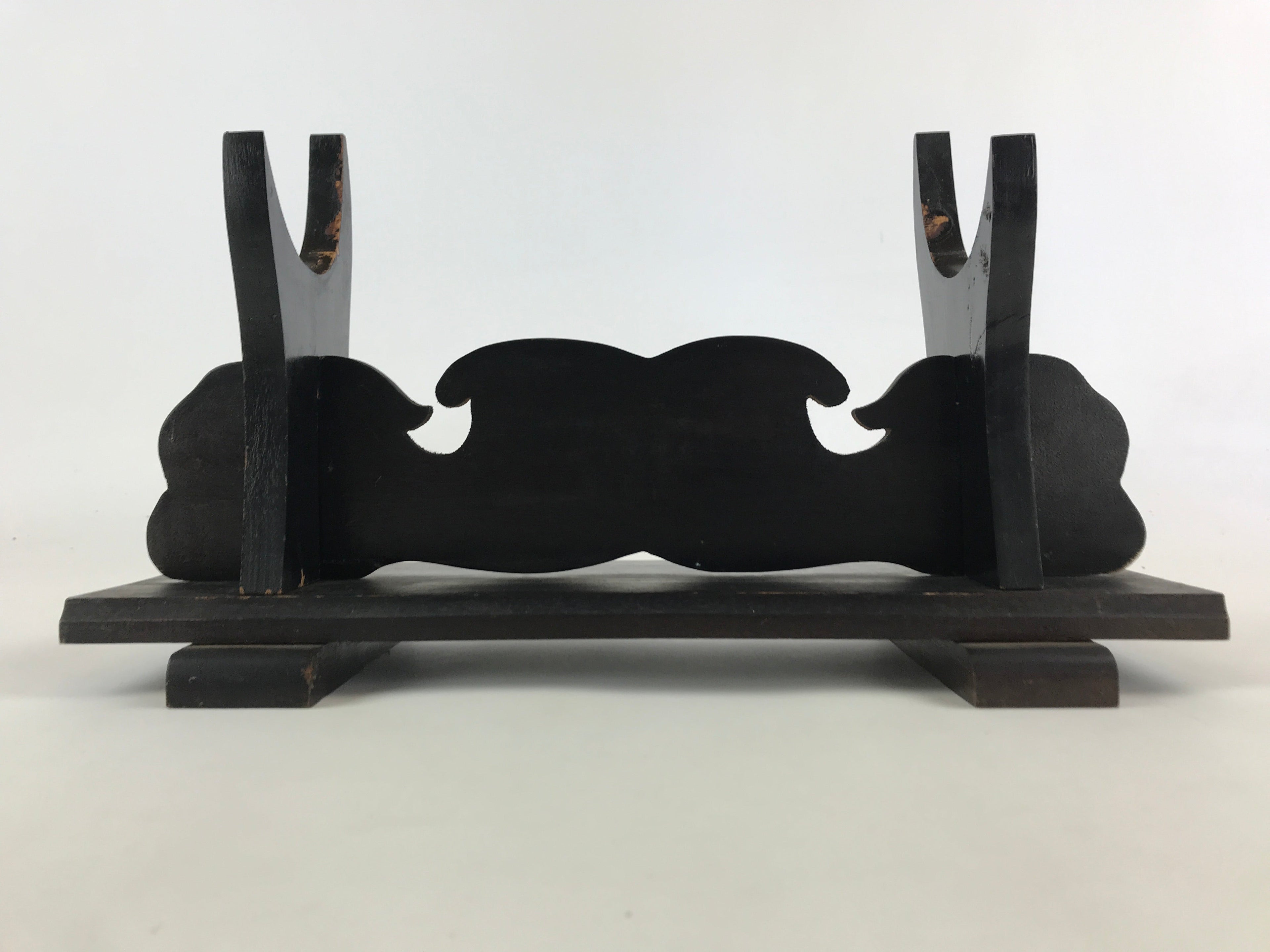 Japanese Wooden Display Stand Vtg Multi-purpose Showcase Rack Black T350