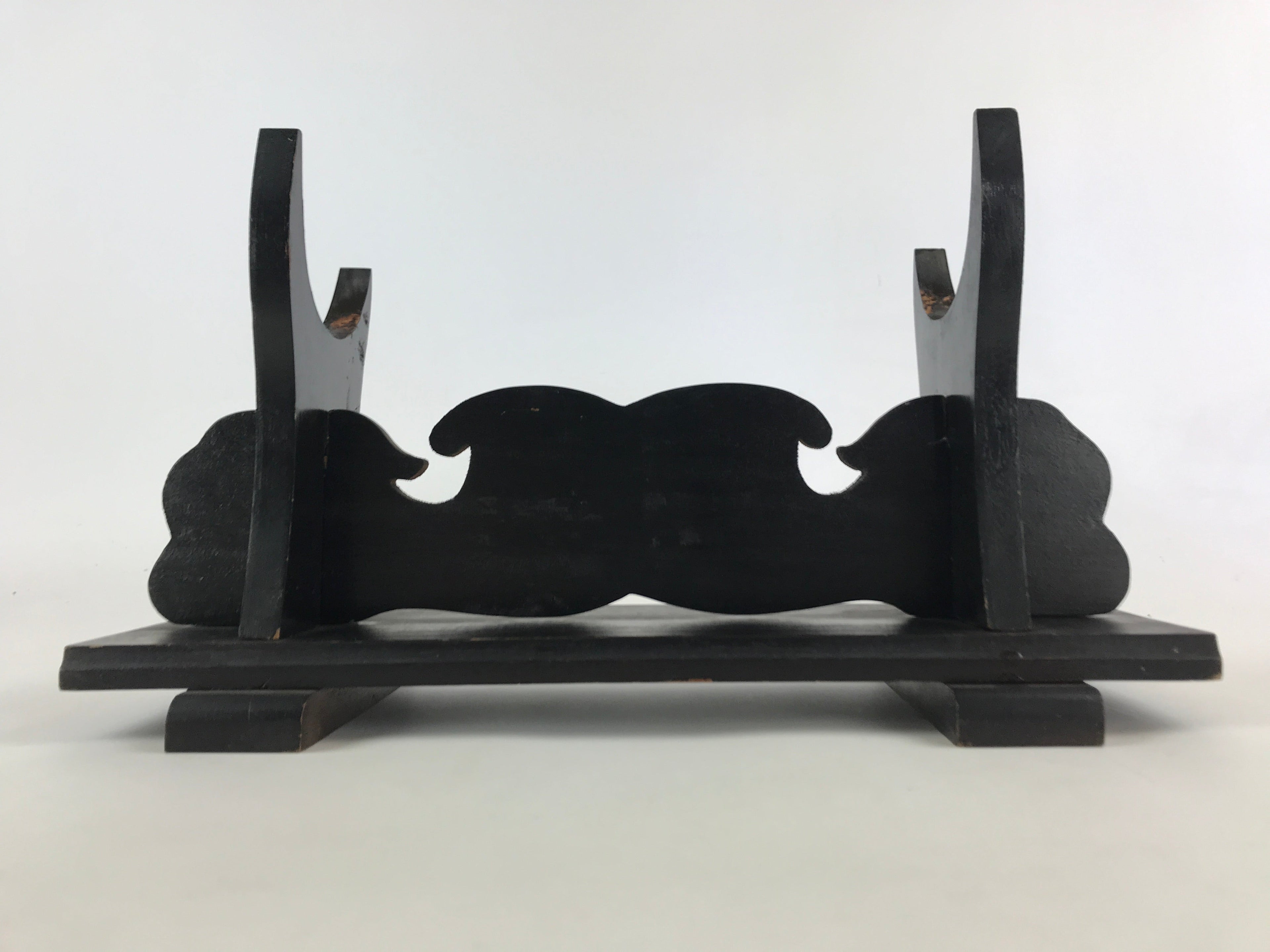 Japanese Wooden Display Stand Vtg Multi-purpose Showcase Rack Black T350