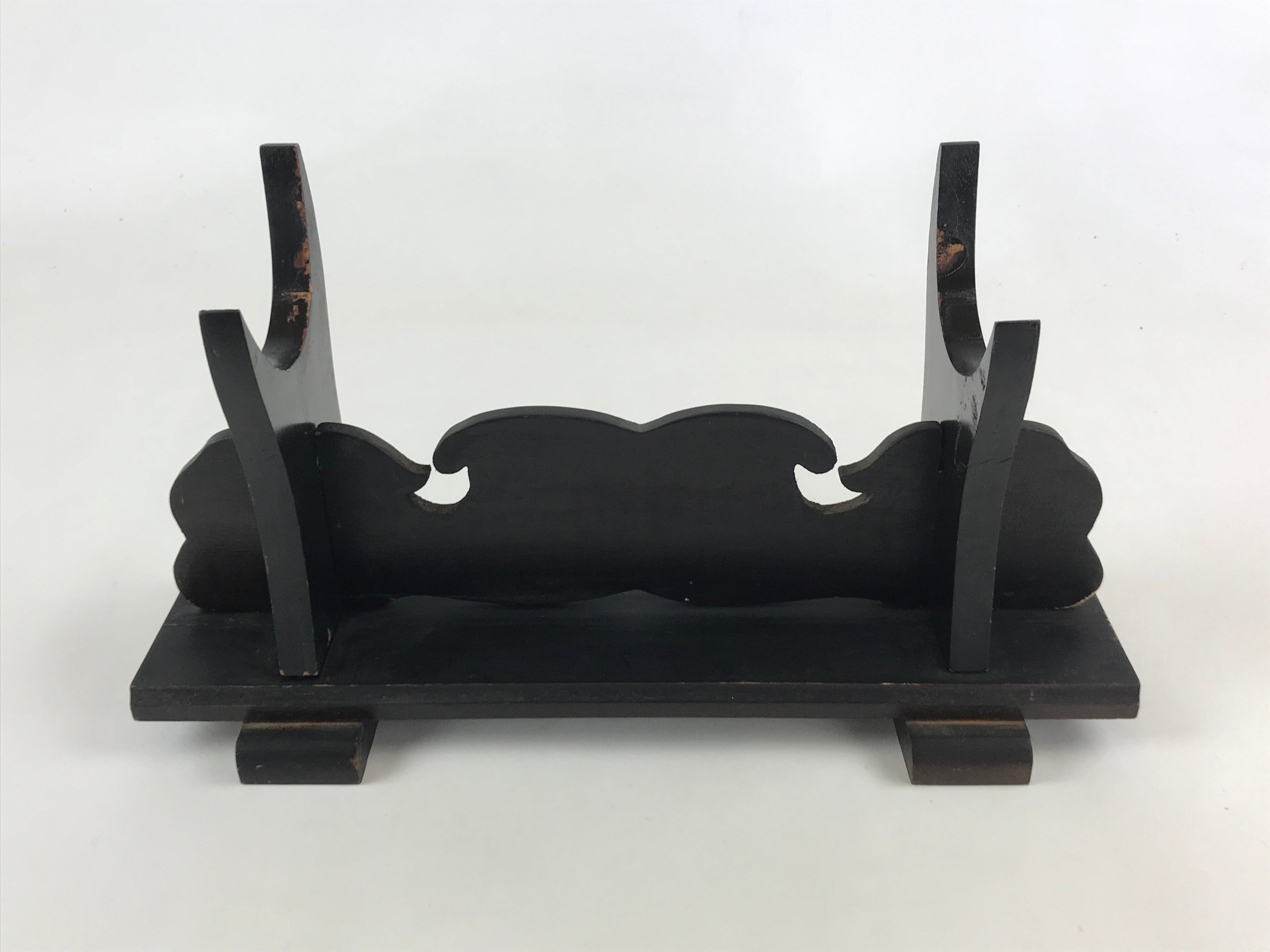 Japanese Wooden Display Stand Vtg Multi-purpose Showcase Rack Black T350