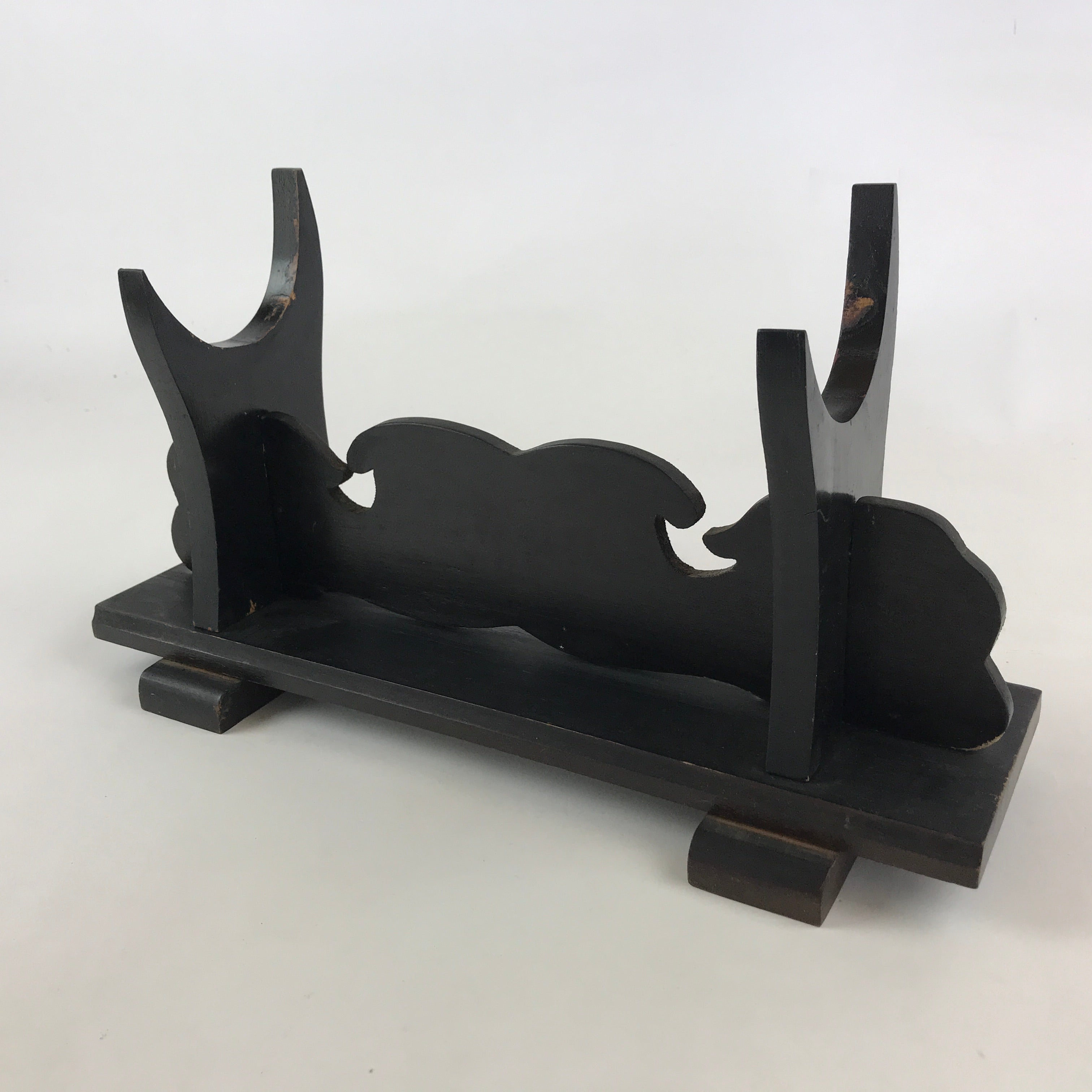 Japanese Wooden Display Stand Vtg Multi-purpose Showcase Rack Black T3 ...