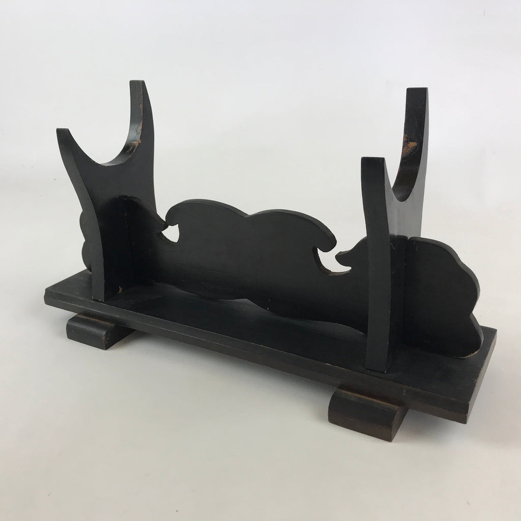 Japanese Wooden Display Stand Vtg Multi-purpose Showcase Rack Black T350