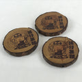 Japanese Wooden Drink Saucer 3pc Set Chataku Coaster Eiheiji Temple Monk UR953
