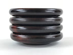 Japanese Wooden Drink Saucer 4pc Set Chataku Coaster Round Green Flower UR923